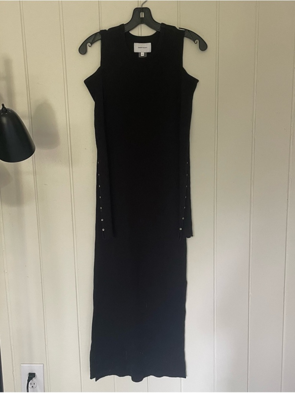 Current/Elliott Black Maxi Dress with cut out shoulders size 1 small